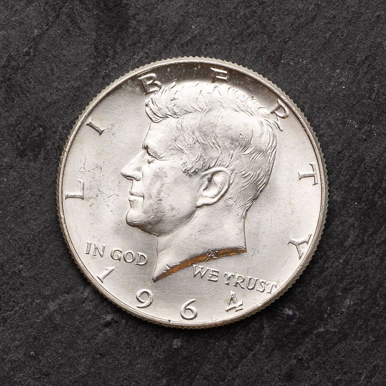 Demi-dollar Kennedy en argent de 1964 - Première année d