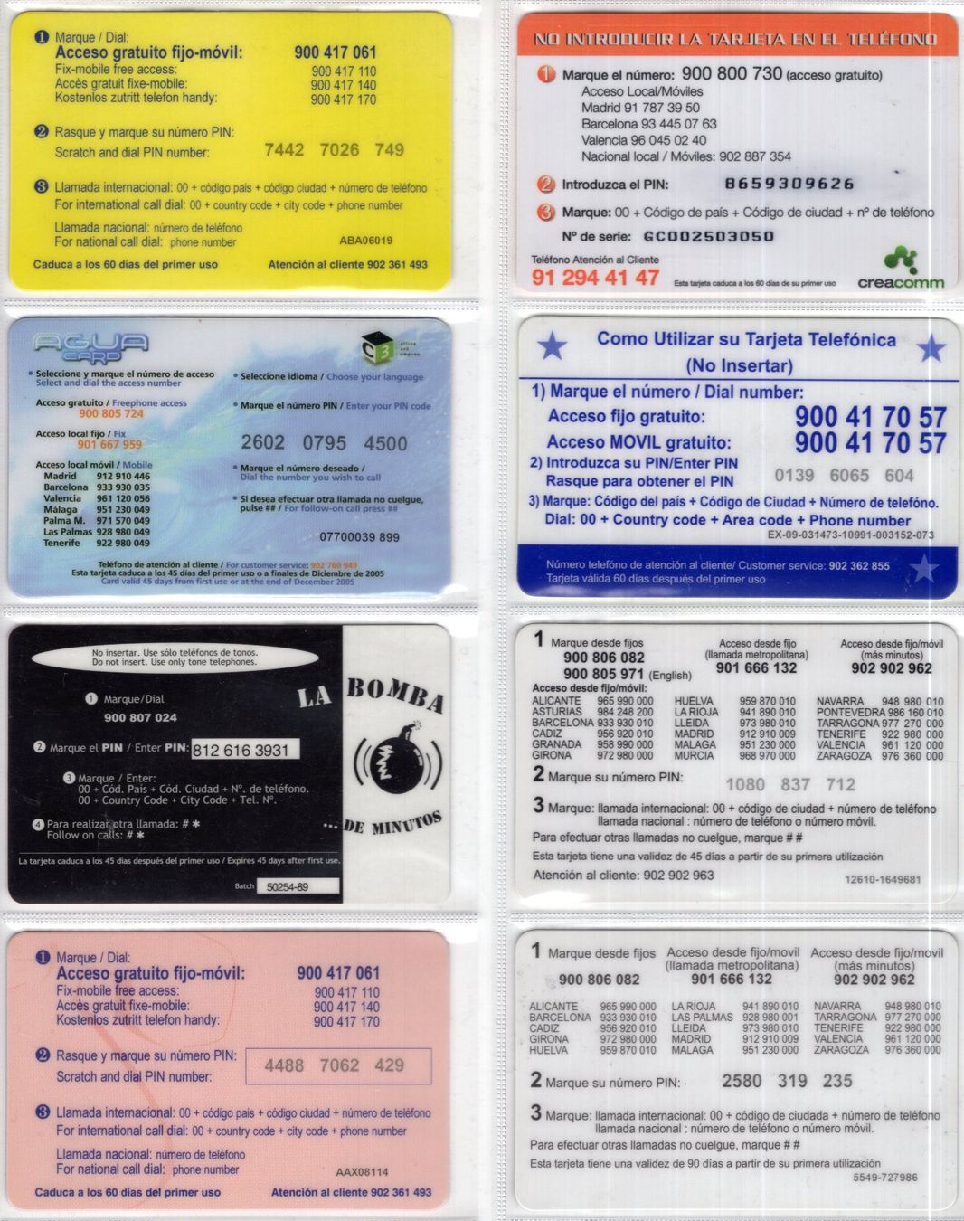 Schede telefoniche: 8 diverse Prepaid Telefonkarten von SPANIEN – Usato da Eglisau venduto da Chperfins 1