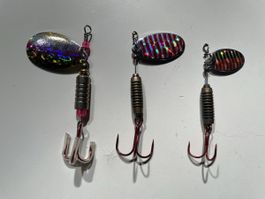 3x Cuillères tournantes pêche truite brochet sandre perche