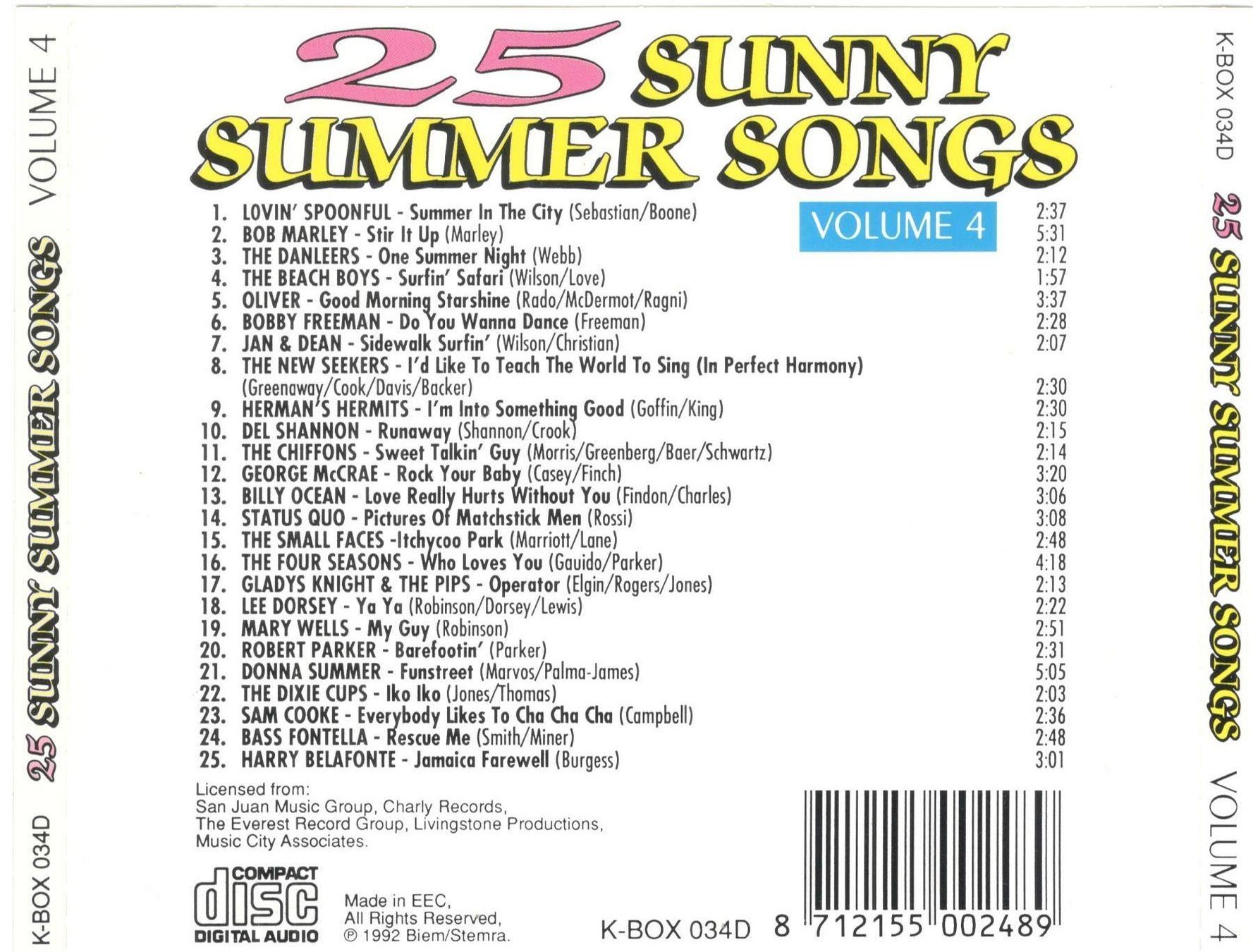CD: 25 Sunny Summer Songs CD Vol. 4 – Usato da St. Margarethen TG venduto da ursk10 1