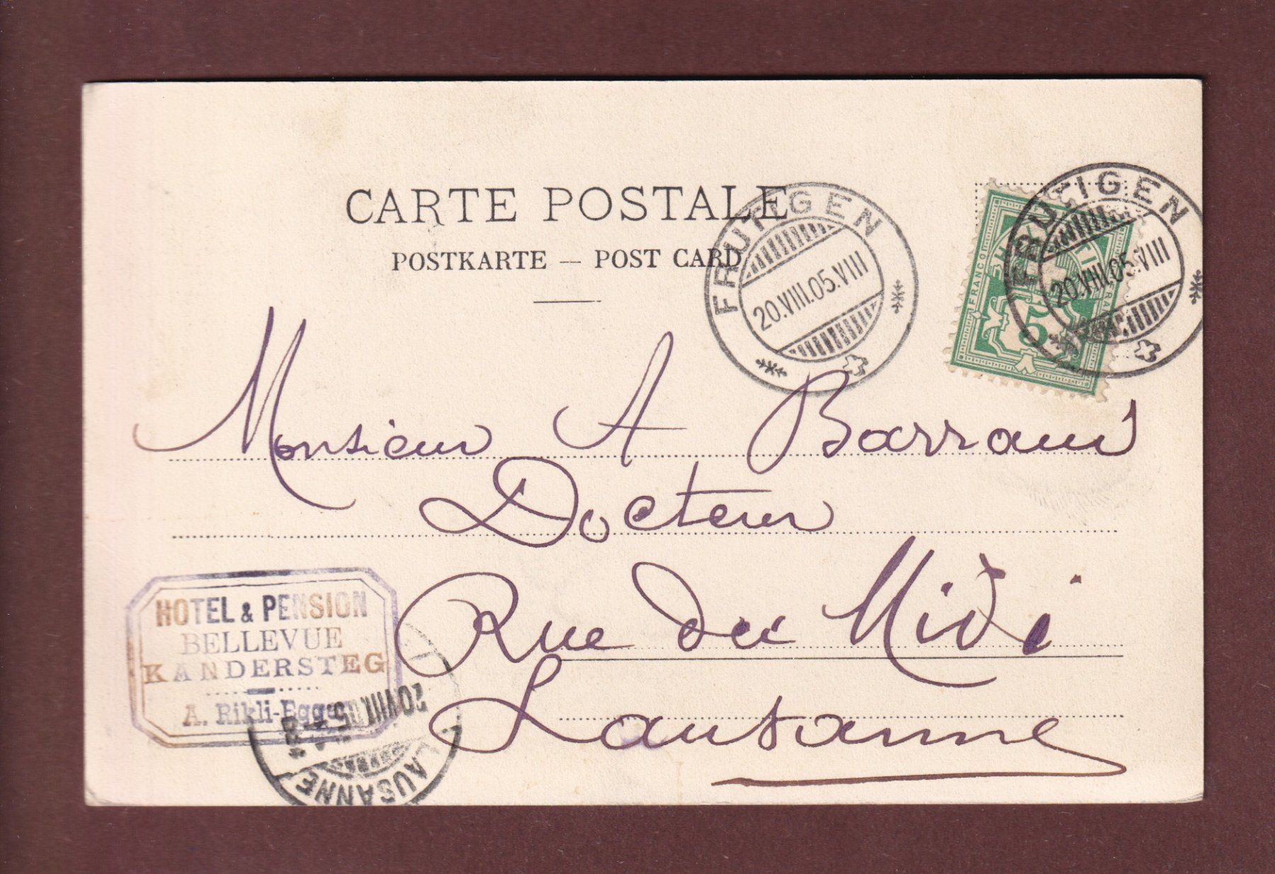 Ansichtskarten: STAUBBACHFALL - 1905 – Gebraucht aus Pully von nicecards-shop 1