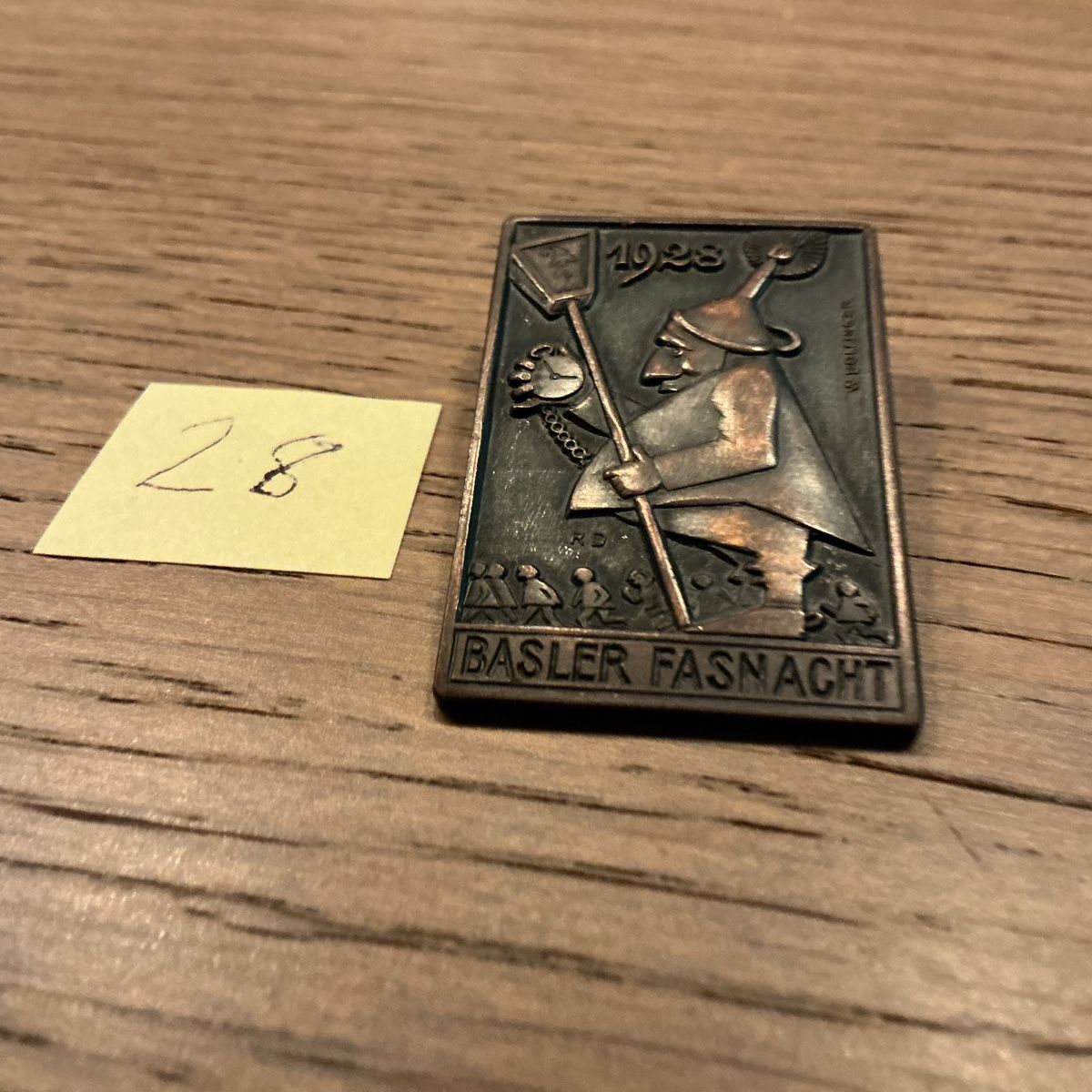 Basler Placchette & Badge: Baslerfasnachtsplaketten kupfer mit original Nadel – Usato da Arlesheim venduto da printz01
