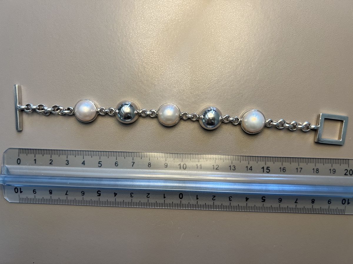 Bracciali & Braccialetti: Armband Silber 925 mit Perlen – Usato da Ebertswil venduto da Aayra 1