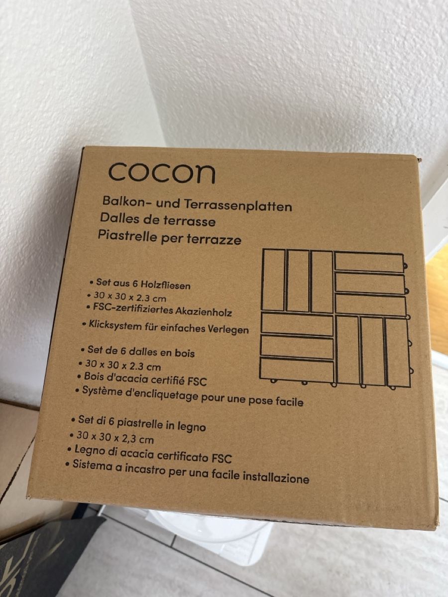 Rivestimenti per pavimenti: 6 Balkonplatten (ungeöffnetes Pack) – Nuovo e nell'imballaggio originale da Zürich venduto da Sabrina_13 1