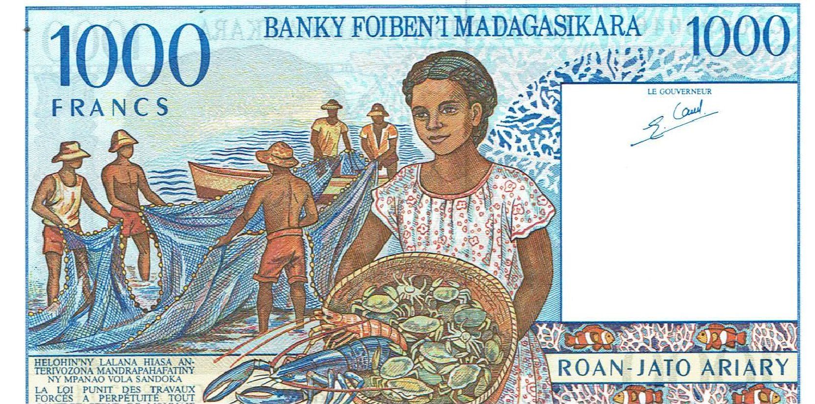 Banknoten: Madagaskar 1000 Francs 1998 P-76b UNZ – Neu (gemäss Beschreibung) aus Steffisburg von ber_8htf 1