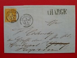 1864: Nr.32 auf attraktivem CHARGE-Brief: LAUSANNE n.PAYERNE