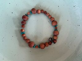 Türkissteine-Holz-Armband