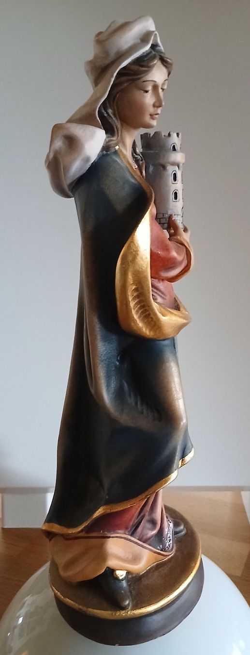 Figuren: Handbemalte Holzstatue der Heiligen Barbara – Gebraucht aus Herisau von salomon57 3