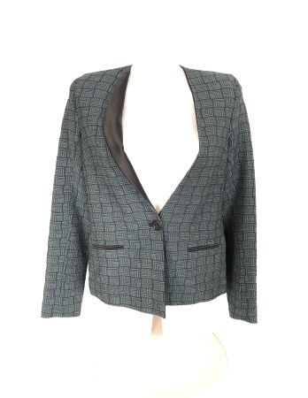 Blazer asymétrique Cotélac vert texturé taille 0 / 34