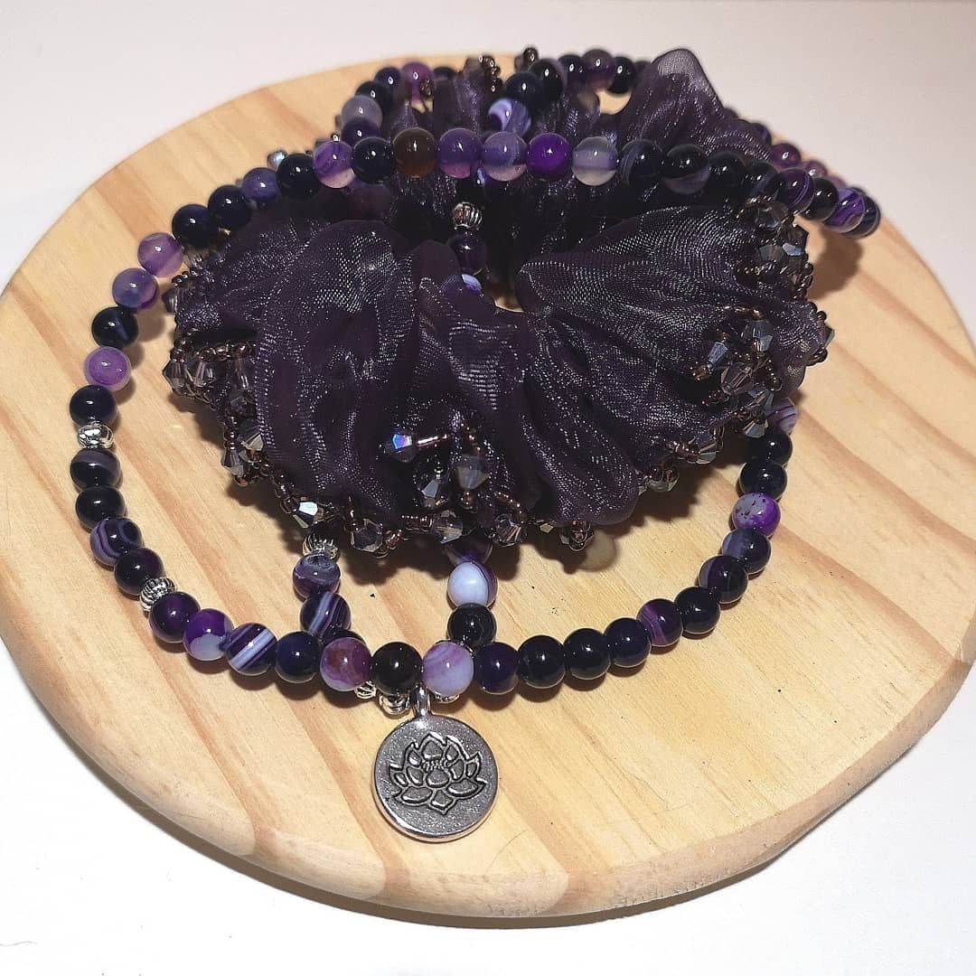 Bracciali & Braccialetti: 108 Mala Perlen Lila Armk. - Spendenaktion – Nuovo (secondo la descrizione) da Unterkulm venduto da Nachtigall 4