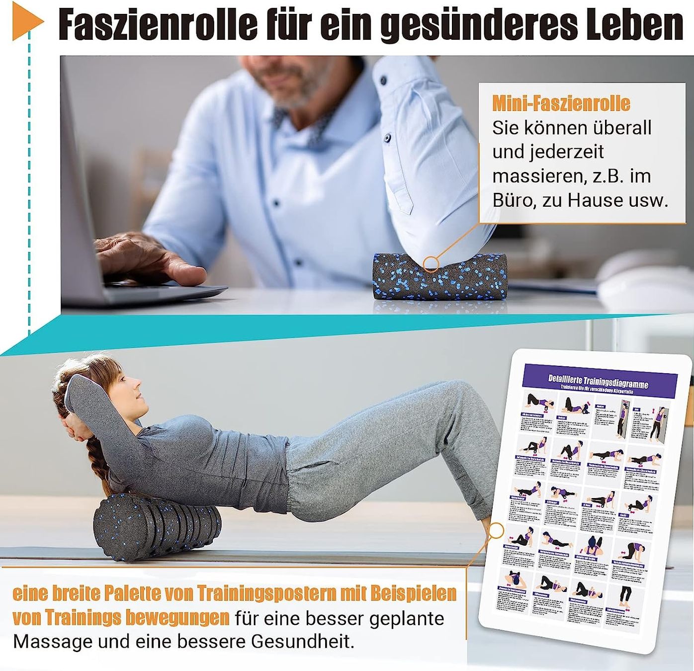 Massagegeräte: Faszienrolle Set mit 3D-Texturmassage – Neu und originalverpackt aus Nuglar von SaleRitter 4