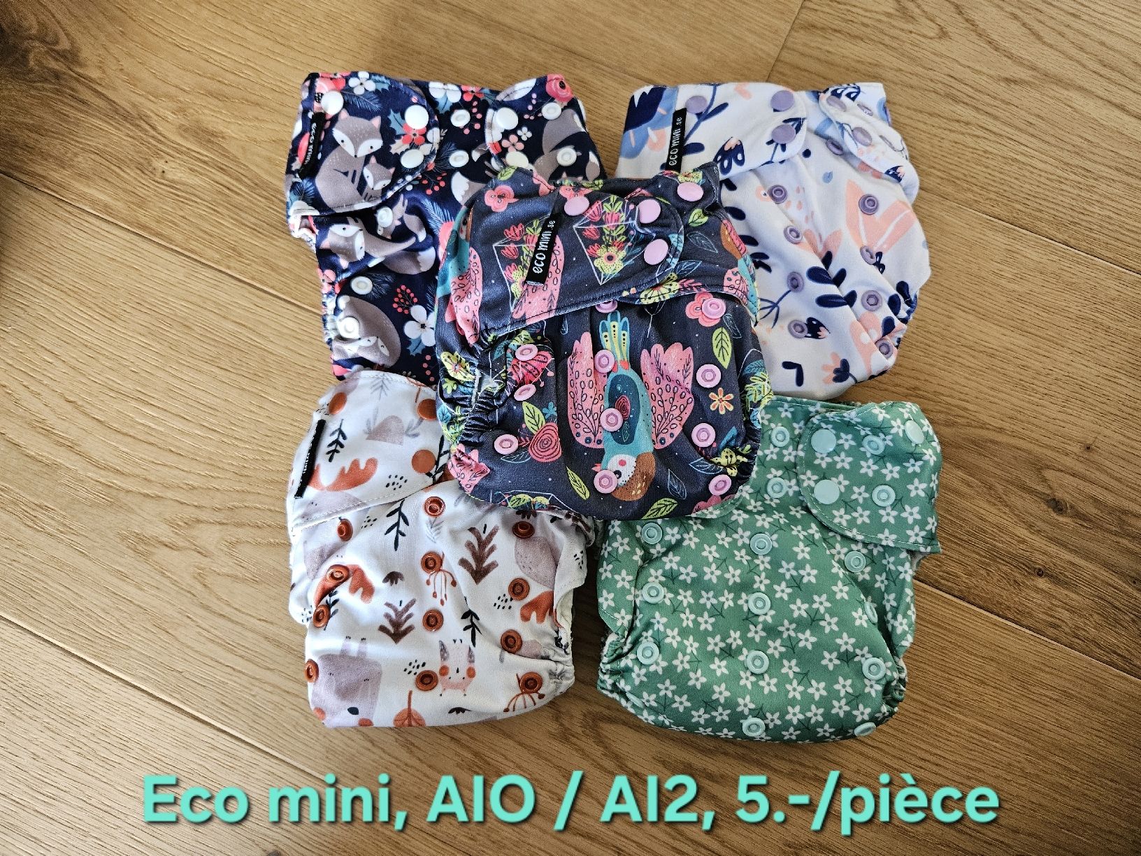 Secchi per pannolini & Pannolini: Couches lavables AIO / AI2 EcoMini – Usato da Middes venduto da pas_m56l