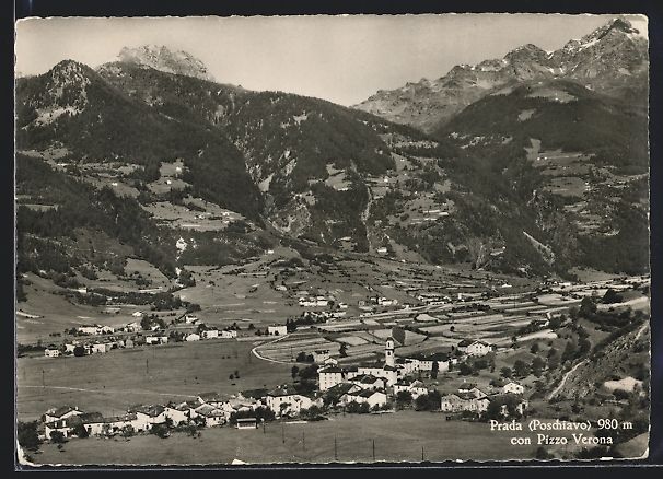 Cartoline postali: AK Poschiavo, Prada con Pizzo Verona – Usato da Berlin venduto da bartko-reher