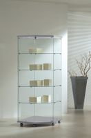 Glasvitrine,ESG Glas,col. Silber,Kirsch,Wenge(68x68xH.181cm)