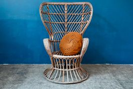Charmant fauteuil adulte en rotin Lio Carminati & Gio Ponti