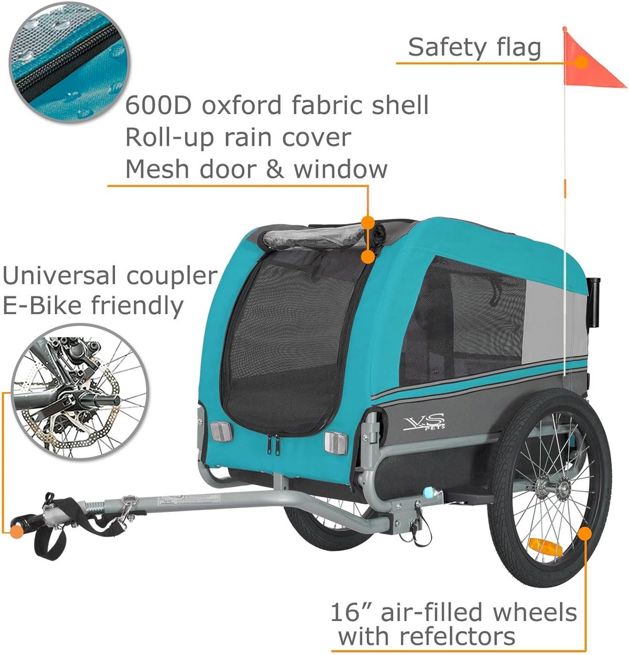 Veloanhänger: TIGGO VS Pets Hundeanhänger MEDIUM Blau – Neu und originalverpackt aus Bottighofen von zaap 3