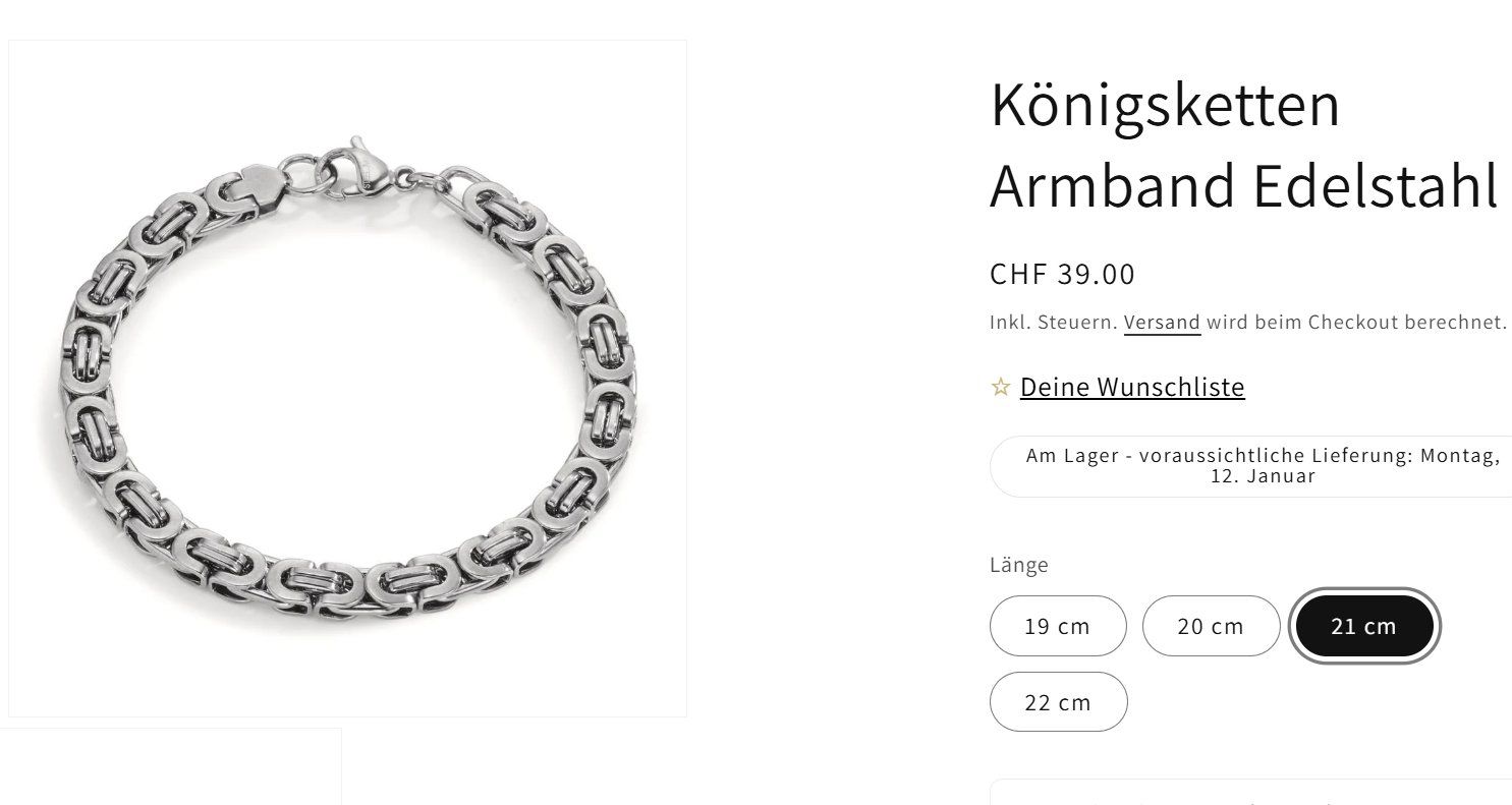 Anhänger: Königskette Halskette 56cm oder 61cm & Armkette 21,5cm Set – Neu (gemäss Beschreibung) aus Rorschach von Mr_fairprice 8