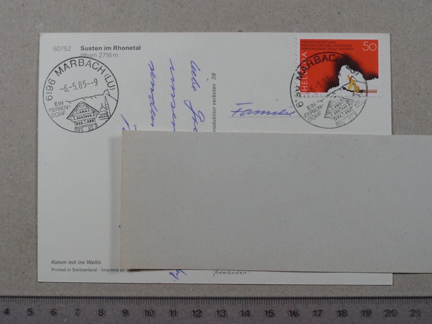 Cartoline postali: Susten, Rhonetal, 1985 – Usato da Lenzburg venduto da fh1 1
