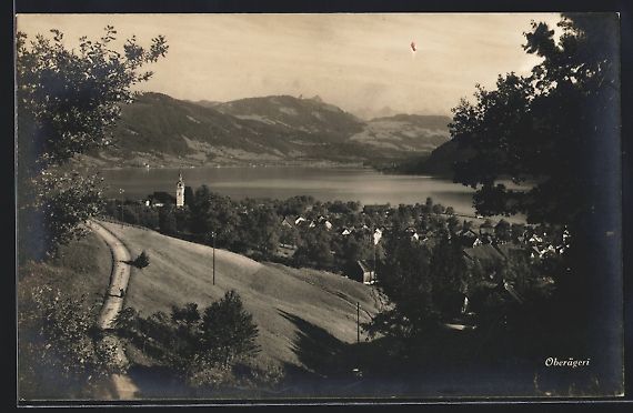 Cartes postales: AK Oberägeri, Panorama mit Bergen – D'occasion à Berlin par bartko-reher