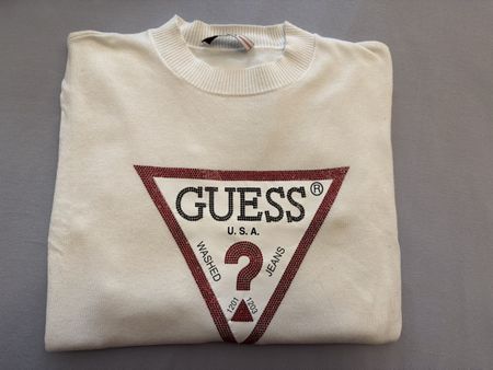 Guess Pullover langarm Weiss Grösse L – guter Zustand