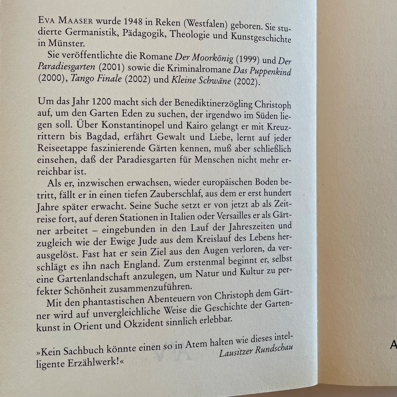 Libri: Eva Maaser - Der Paradiesgarten, Roman – Usato da Liestal venduto da Coutellerie 1