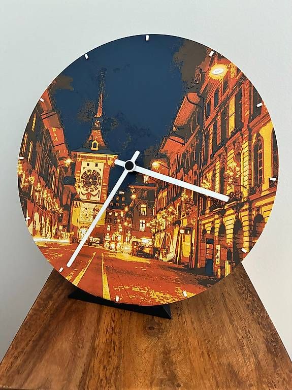 Orologi da terra & Orologi da parete: Wand- Standuhr "Bern bei Nacht" – Nuovo (secondo la descrizione) da Ermenswil venduto da hoember 2