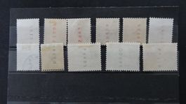Lot Automatenmarken mit Kontrollnummer  11 Werte  63