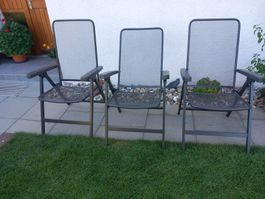 Gartenstühle Metall anthrazit 3 Stück gebraucht
