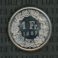 CHF___1.00 1987 stgl * nigelnagelneu! 1 Franken