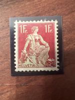 Briefmarke Schweiz Helvetia 1 Fr rot gebraucht