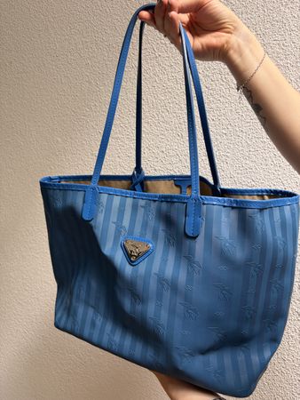Maison Mollerus bag, blue with silver detail
