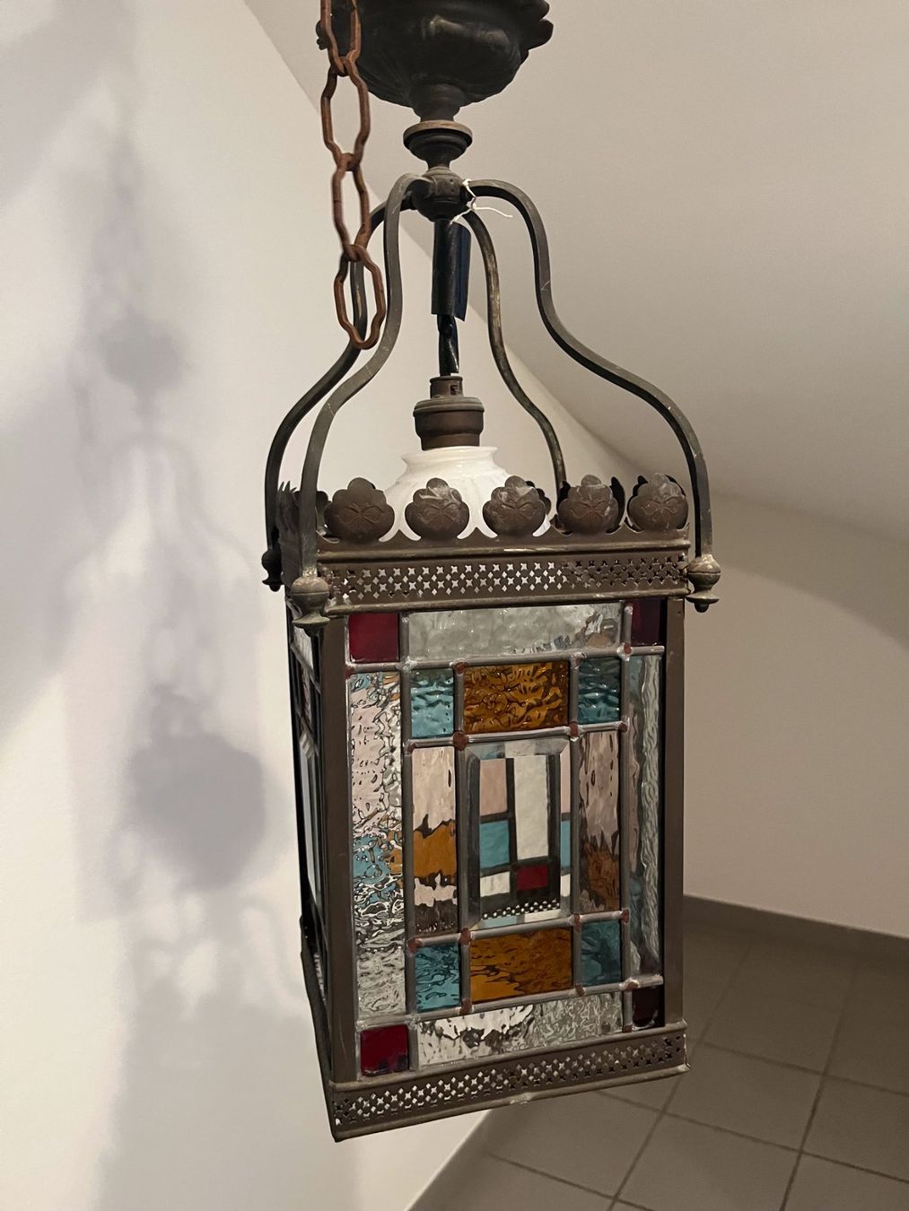 Lampen: Antike Laterne Lampe Buntglas – Gebraucht aus Lenz von Klimbim7083 4
