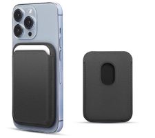 magnetische iPhone Kunst Lederhülle für Kreditkarten schwarz