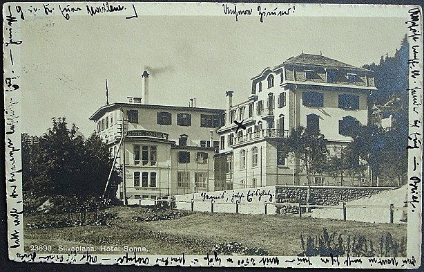 Ansichtskarten: SILVAPLANA Hôtel Sonne – Gebraucht aus Jona von philajona