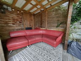 Rolf Benz Ecksofa Leder rot – sehr bequem