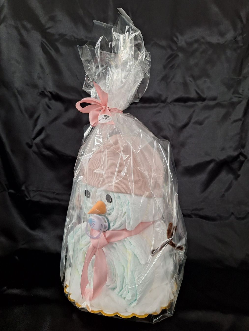 Secchi per pannolini & Pannolini: Windeltorte Schneemann Geschenk Geburt, Taufe Rosa – Nuovo (secondo la descrizione) da Bassersdorf venduto da ReCapsuleDesign 1