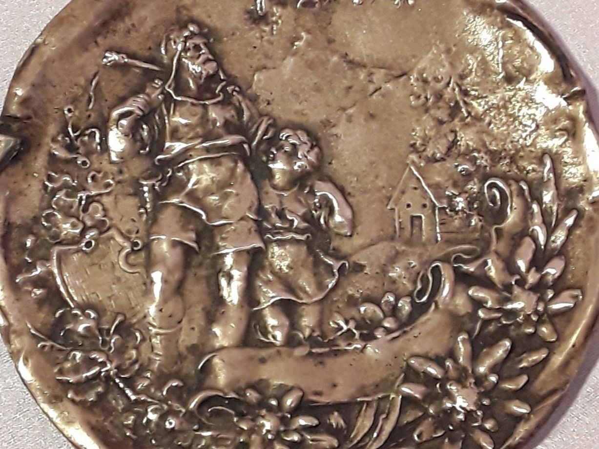 Pareti & Soffitti: Antike Messing Wilhelm Tell Platte ca 1880 – Usato da Zürich venduto da helsan 1