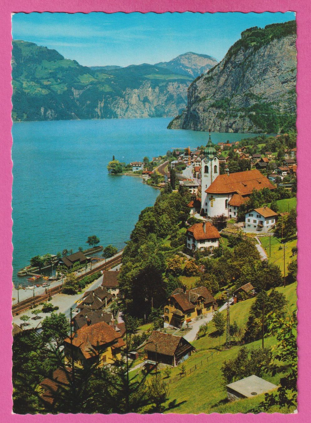 Cartoline postali: Flüelen am Vierwaldstättersee – Usato da Einsiedeln venduto da dillie