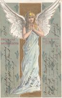 Weihnachtskarte Engel mit  sehr schöner Frankatur  1900