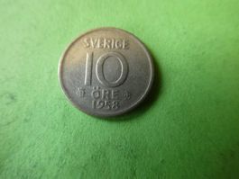 Schweden 1958, 10 Oere - Silber .400