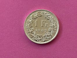 1 Fr. 1967 unzirkuliert, sehr rar