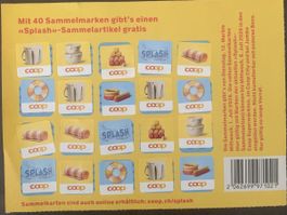 Coop SPLASH 1 volle Sammelkarte + 40 einzelne Märkli