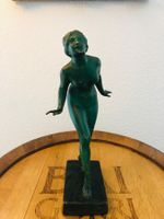 Jugendstil Statue Bronze XL massiv signiert mit Cooper