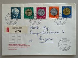 Expo Lausanne 1964  Einges. Satzbrief PP 1964
