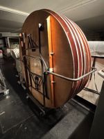 Banketttisch rund 180cm auf massivem Wagen Eventtisch
