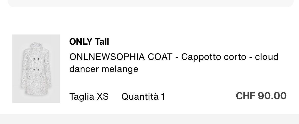 Only Cappotti: Kurzmantel - XS – Nuovo (secondo la descrizione) da Morbio Superiore venduto da mic_8qcl 2