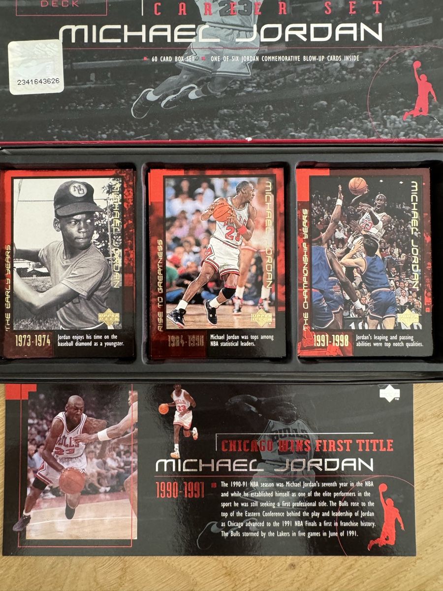 Jordan Carte collezionabili: Upper Deck Michael Jordan 1999 Career Set 60 Karten Set – Usato da Founex venduto da egz_58qz 1