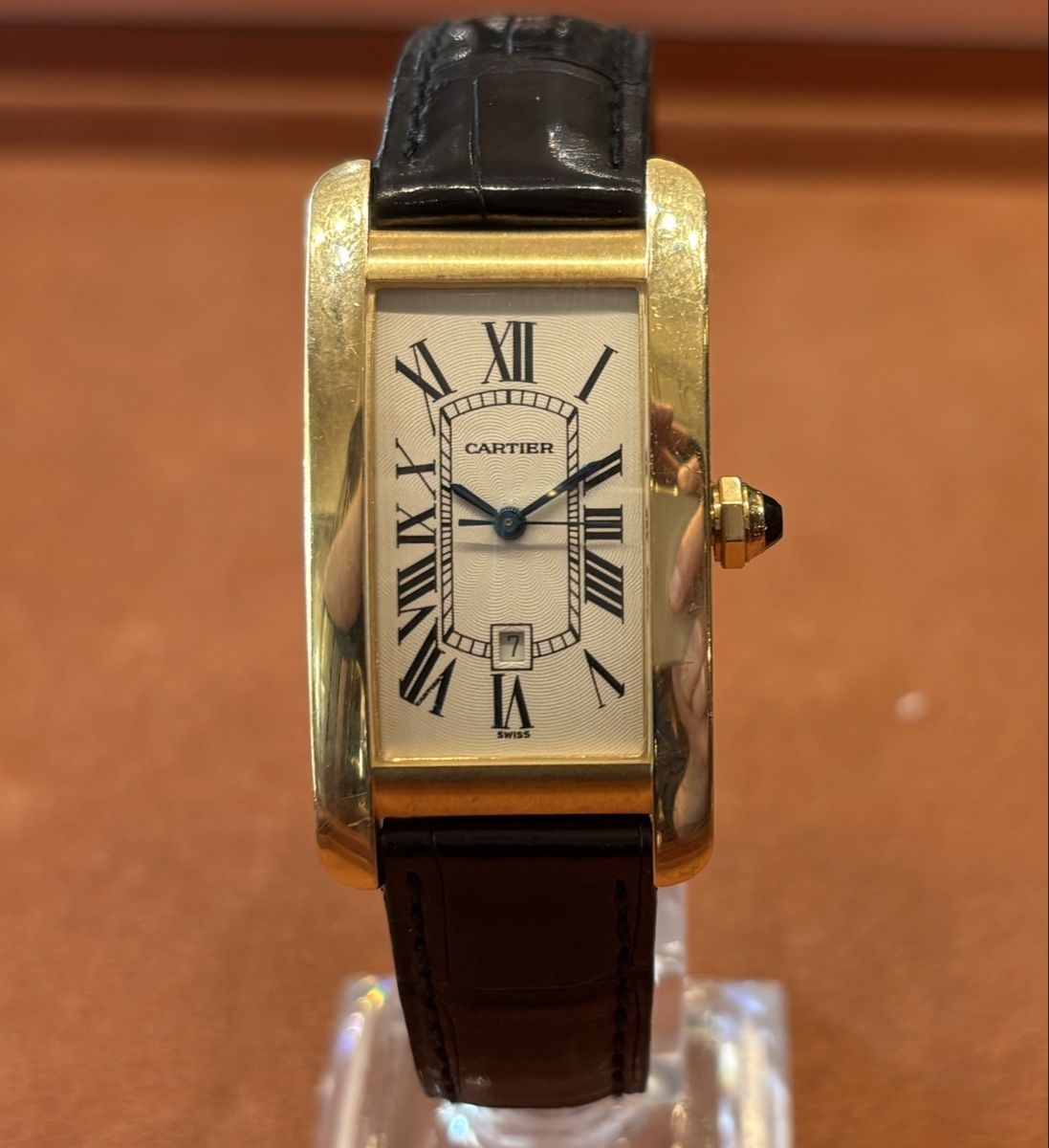 Cartier Orologi: Cartier Tank Americaine Oro Automatico – Usato da Mendrisio venduto da TicinoWatchLab
