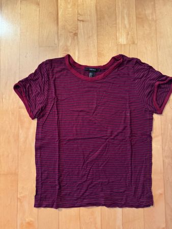 Forever 21 T-Shirt gestreift Bordeau schwarz