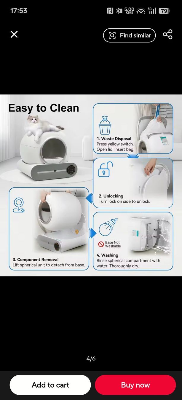 Forni: Automatic Cat Litter Box 65L 480x520x505mm – Usato da Münchenstein venduto da s3bas7ian 3